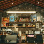 A coffee shop with a lot of items on the shelves