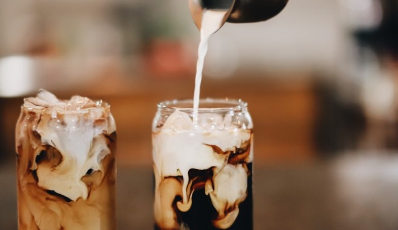 ice cream in clear glass cup